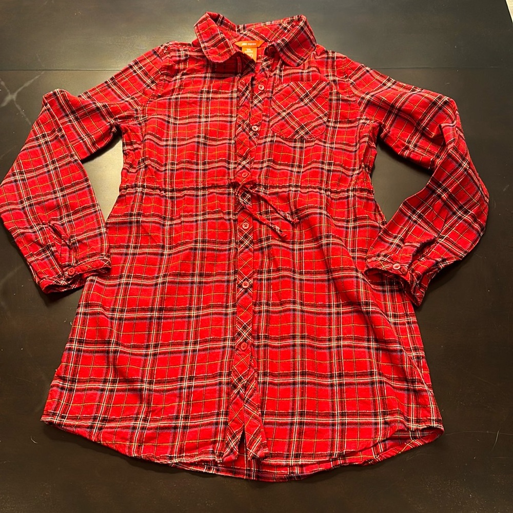 Red button down dress sz youth XL